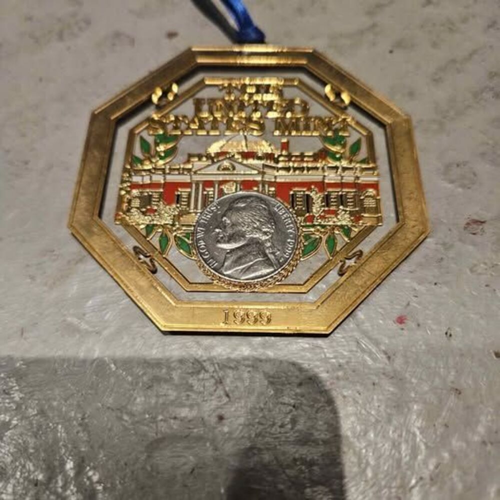 1999 United States Mint Jefferson Nickel Christmas Ornament